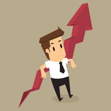 işadamı grafik büyüyen üzerinde yalın