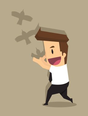 iş adamı elleriyle kuşlar bir sembolüdür, ister gösterir