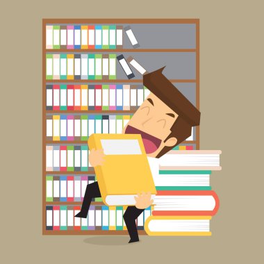 işadamı bir kitapla, yatırım üzerinde çalışmalar