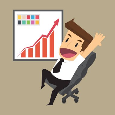 iş adamı ok büyüyen grafik