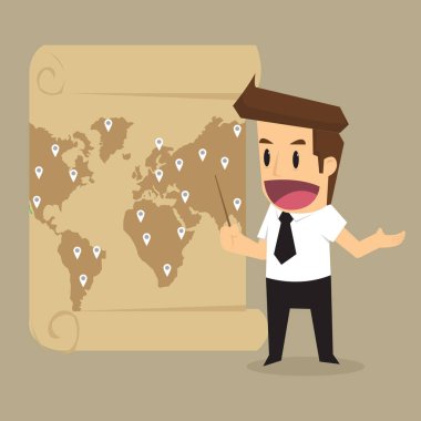 iş dünya çapında mevcut büyük sunan iş adamı