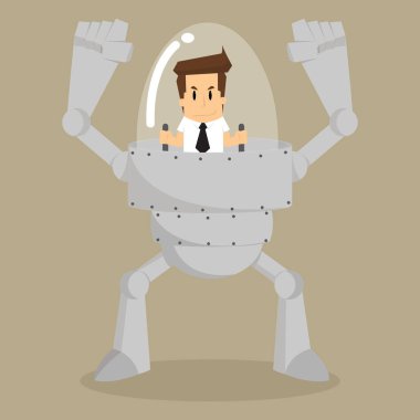 iş adamı kontrol robot asistanı iş