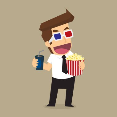 işadamı filmler. vektör çizim karikatür