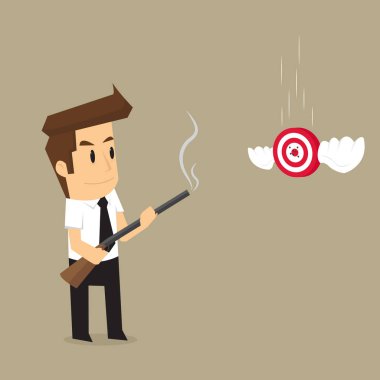 hedef doğru uçan işadamı