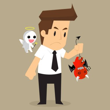 işadamı omuz şeytan ve melek