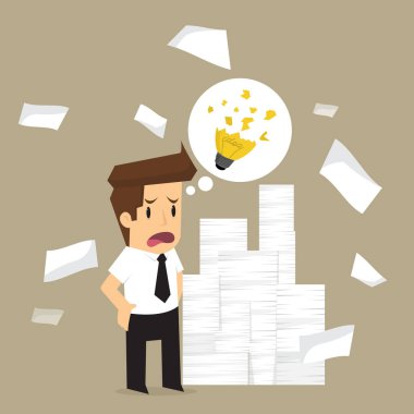 iş adamı çalıştım, ampul fikir kırık