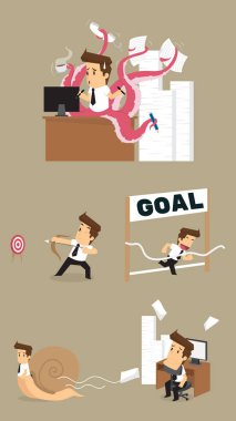 Set, işadamı Character.vector illüstrasyon karikatür kavramı 