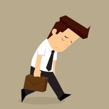 businessman fatigue because of hard work clipart