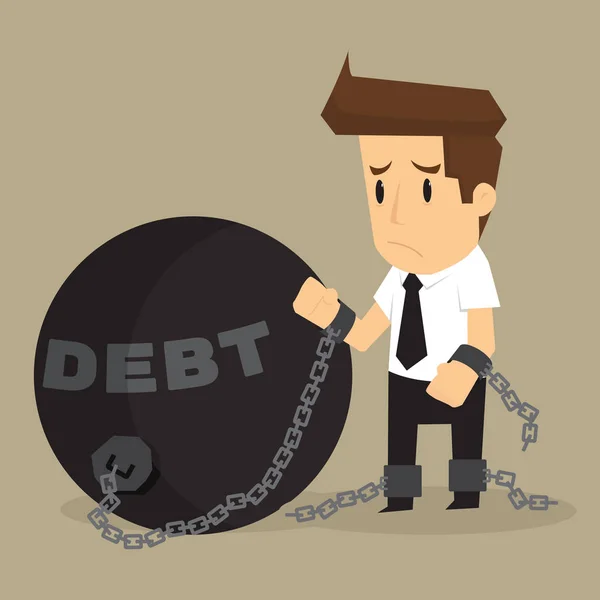 Biznesmen narożna wahadła długu — Wektor stockowy