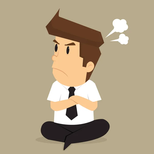 Homme d'affaires angry.vector illustration dessin animé concept — Image vectorielle