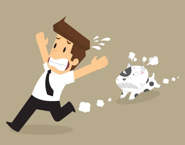 bir ısırık sorunları uzak, köpekler çalışan iş adamı takip
