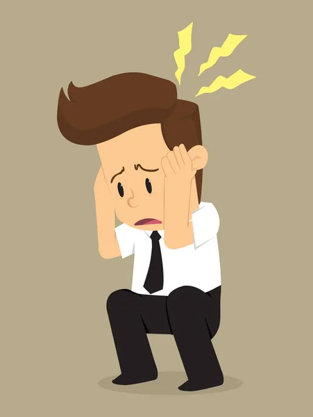 Empresário tem uma dor de cabeça por causa do problema — Vetor de Stock