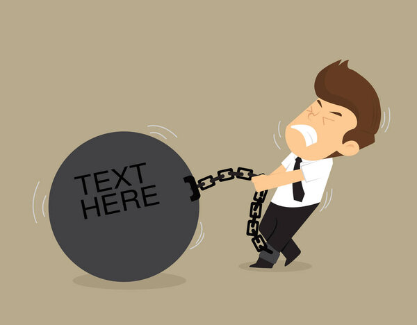 businessman was bound by a pendulum like prisoners