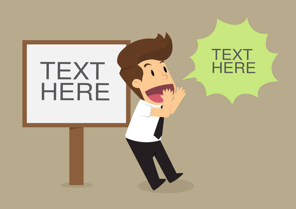 Бизнесмен кричит, чтобы
