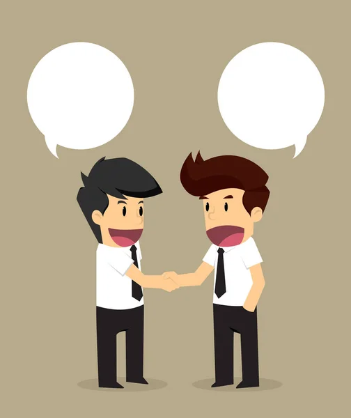 Businessmen shaking hands with an agreed proposal — Stock Vector