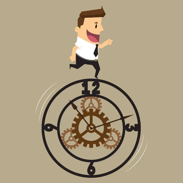 Business man and a control function of the time — Stock Vector