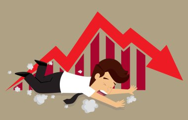 iş adamı düştü, grafik düşmek