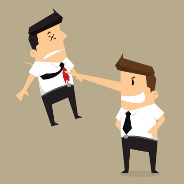 kill colleague the end of businessman long nose clipart