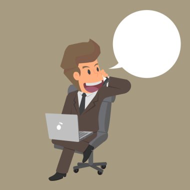 İşadamı telefon iletişim müşteri ile