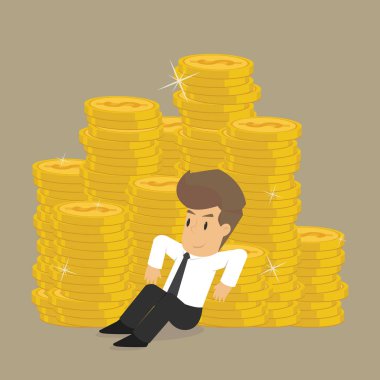 paralar, kar yığını üzerinde uyku işadamı