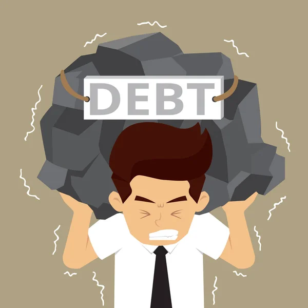 Üzletember adósság terhe — Stock Vector