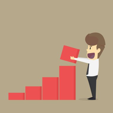 Bir iş adamı kazanmak daha, grafik artar