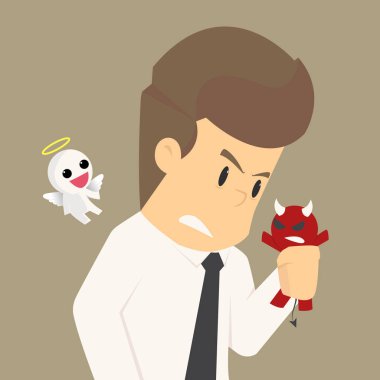 işadamı sıkmak şeytanla kızgın