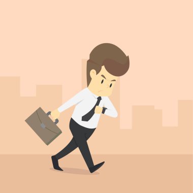 Çalışmak için acele bir iş adamı