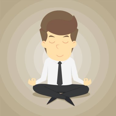 Meditasyon bir işadamı. Barış