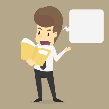 Bir işadamı kitap okumak, sunum