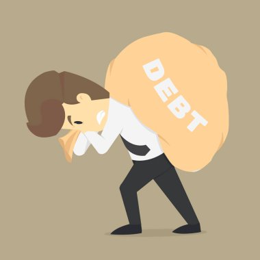 Borç yükünü taşıyan bir iş adamı