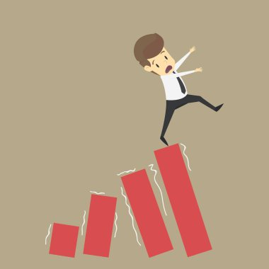 Bir iş adamı işletmeler, grafik Daralt başarısız oldu.