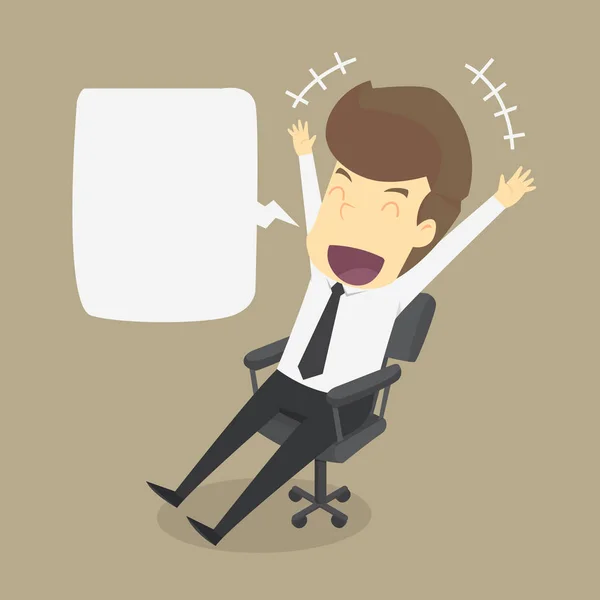 Homme d'affaires est heureux avec le travail — Image vectorielle