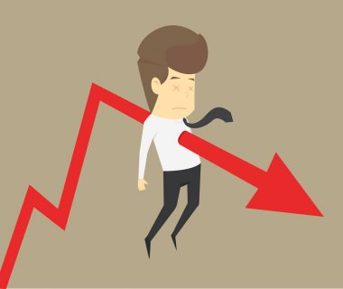 Aşağı bıçakladı okları, ok grafik olmak bir iş oldu. Vektör