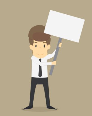 Düzenlenen işaretleri işaret eden bir iş adamı