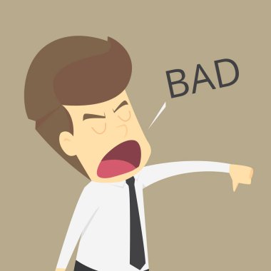 başparmak ile işadamı kızgın eller aşağı