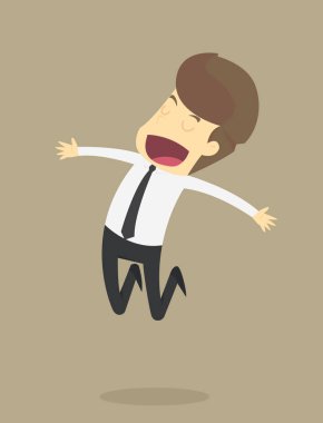 Sevinç için atlama bir iş adamı