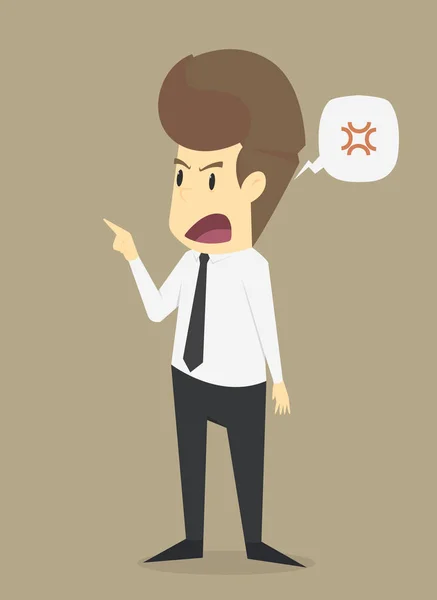 Business man angry, yell crazy — стоковый вектор