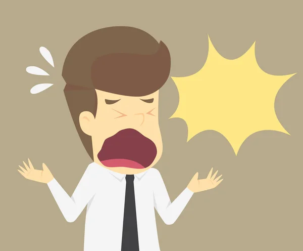 Бизнесмен кричит от стресса — стоковый вектор