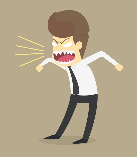 Uomo d'affari arrabbiato, urlare pazzo — Vettoriale Stock