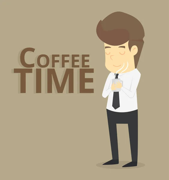 Affärsman kaffe tid — Stock vektor