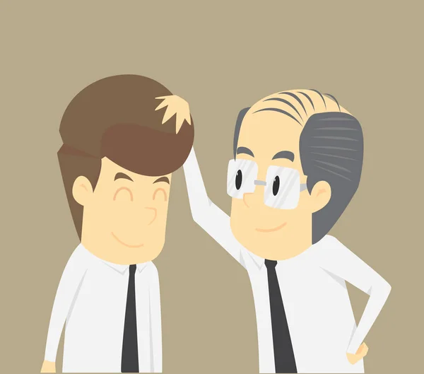 Patron encourager homme d'affaires — Image vectorielle