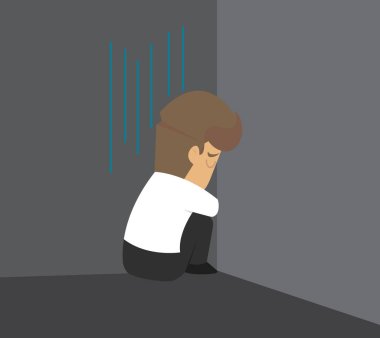 depresyon üzüntü yalnızlık işsizlik işsizlik illüstrasyon