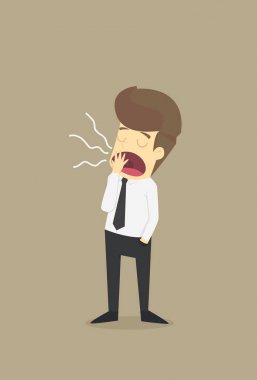  işadamı uykulu gevşetin, kahve iç. Vectro