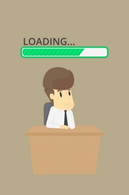 İş adamı bekle ilerleme yükleme çubuğu