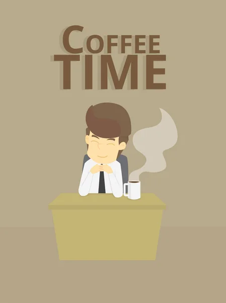 Business man coffee time — стоковый вектор