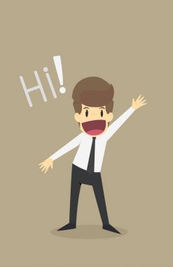 Hareket demek Merhaba işadamıdır. Vektör