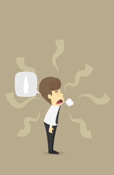 Businessman Walk Sad Lelah Karakter Lelah.Vector Illustration - Stok Vektor