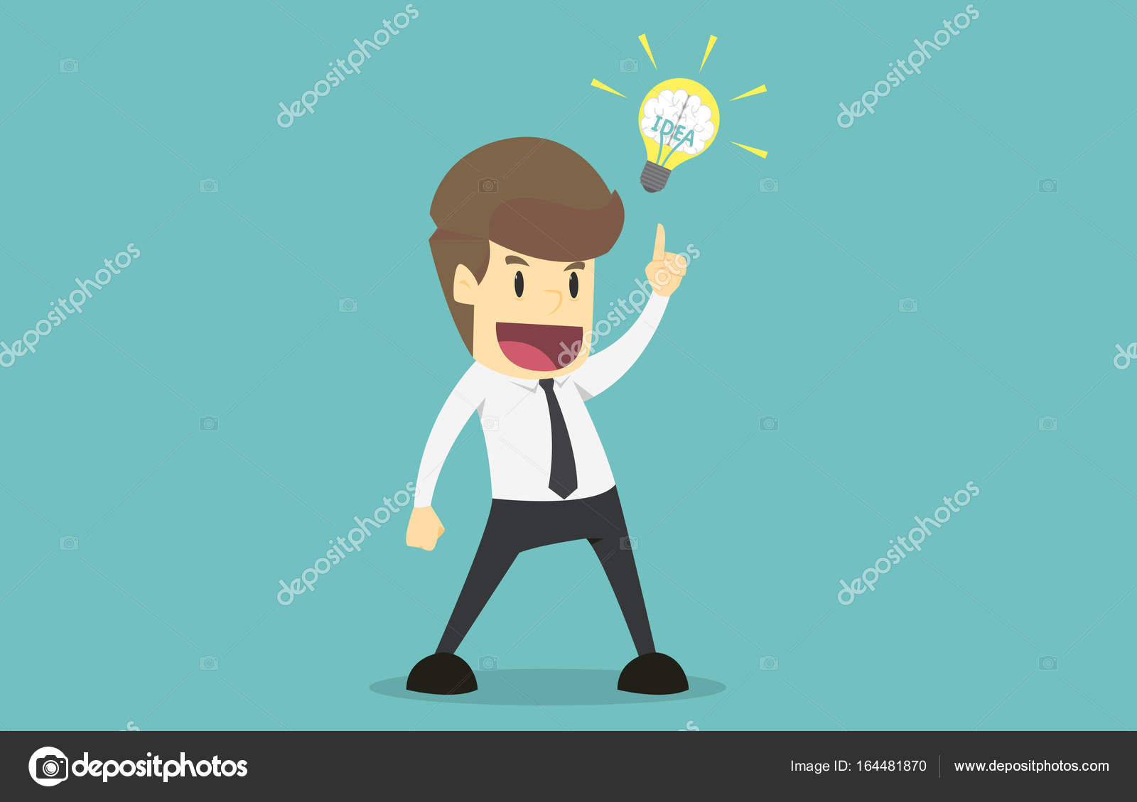 Businessman offering a new idea, bulb  of business s Stock  Vector Image by ©doppelganger_52@ #164481870