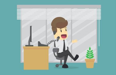 Ben konuşmayı ofisinde otururken, Resepsiyon telefonda işadamı